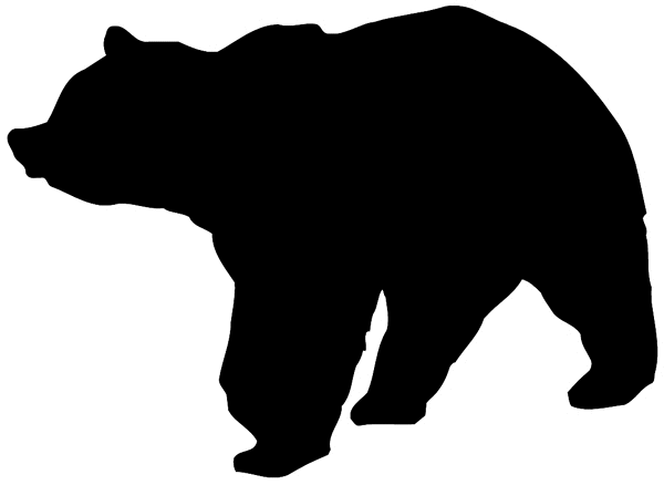 Large bear silhouette vinyl sticker. Customize on line. Hunting 054-0134